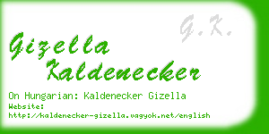 gizella kaldenecker business card